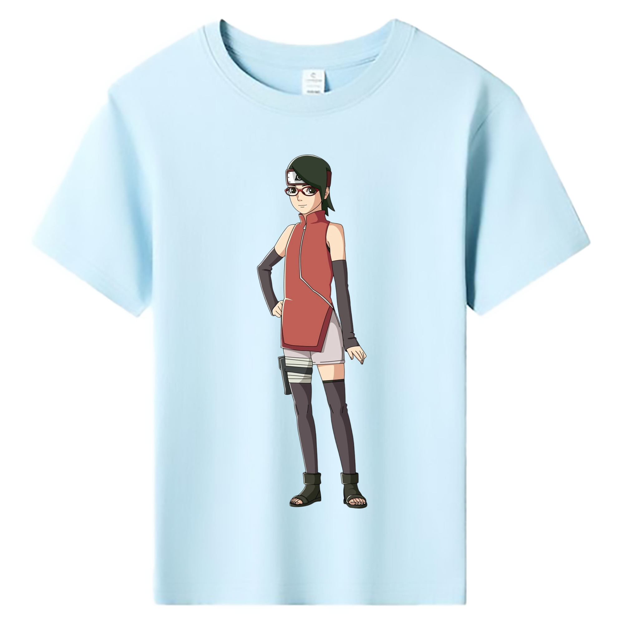 （画像用） NARUTO -ナルト- うちは サラダ Uchiha Sarada 綿100％キッズTシャツ（フロントプリント）